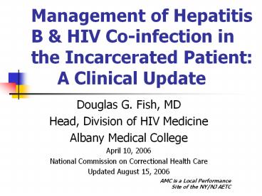 Management of Hepatitis B