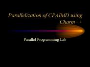 Parallelization of CPAIMD using Charm