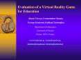 Evaluation of a Virtual Reality Game for Education PowerPoint PPT Presentation
