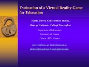 Evaluation of a Virtual Reality Game for Education