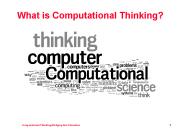 What is Computational Thinking?