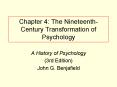 Chapter 4: The Nineteenth-Century Transformation of Psychology PowerPoint PPT Presentation