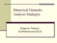 Rhetorical Elements: Analysis Strategies PowerPoint PPT Presentation