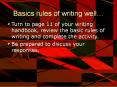 Basics rules of writing well PowerPoint PPT Presentation