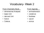 Vocabulary- Week 2