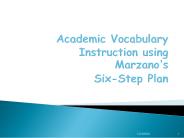 Academic Vocabulary Instruction using Marzano