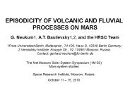 EPISODICITY OF VOLCANIC AND FLUVIAL
