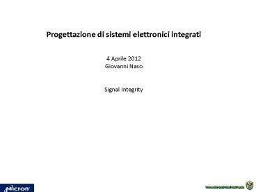 Progettazione di sistemi elettronici integrati
