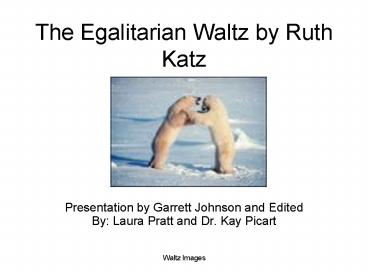 The Egalitarian Waltz by Ruth Katz