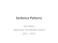 Sentence Patterns PowerPoint PPT Presentation