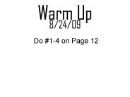 Warm Up