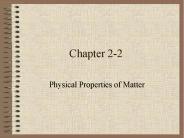 Physical Properties of Matter