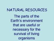 NATURAL RESOURCES