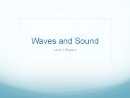 Waves and Sound