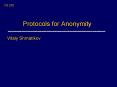 Protocols for Anonymity PowerPoint PPT Presentation