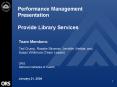 Performance Management Presentation Provide Library Services PowerPoint PPT Presentation