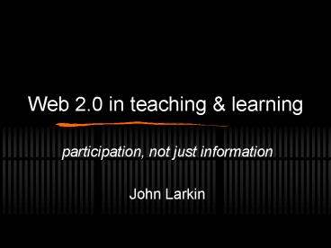 Web 2.0 in teaching