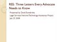 RSS: Three Letters Every Advocate Needs to Know PowerPoint PPT Presentation