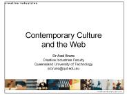 Contemporary Culture and the Web