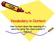 Vocabulary in Context PowerPoint PPT Presentation