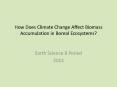 How Does Climate Change Affect Biomass Accumulation in Boreal Ecosystems? PowerPoint PPT Presentation