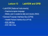 Lecture 13LabVIEW and GPIB