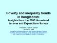 Poverty and inequality trends in Bangladesh:  Insights from the 2005 Household Income and Expenditure Survey PowerPoint PPT Presentation