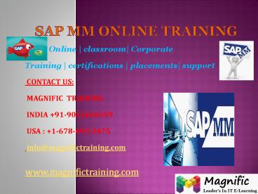 SAP MM ONLINE TRAINNG IIN SOUTH AFRICA