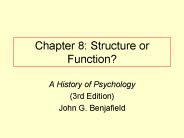 Chapter 8: Structure or Function?