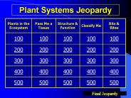 Plant Systems Jeopardy
