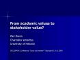 From academic values to stakeholder value? PowerPoint PPT Presentation