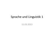 Sprache und Linguistik 1