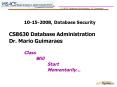 10-15-2008, Database Security PowerPoint PPT Presentation