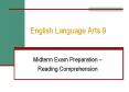 English Language Arts 9 PowerPoint PPT Presentation