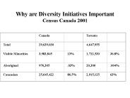 Why are Diversity Initiatives Important Census Canada 2001