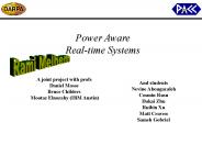 Power Aware Real-time Systems