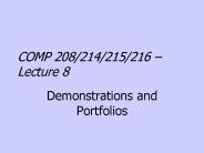 COMP 208/214/215/216 