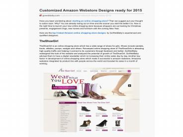 Customized Amazon Webstore Designs ready for 2015