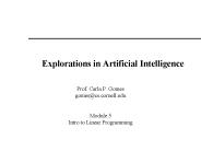 Explorations in Artificial Intelligence