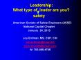 Leadership:  What type of leader are you?                        safety PowerPoint PPT Presentation