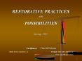 RESTORATIVE PRACTICES PowerPoint PPT Presentation