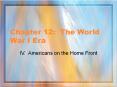 Chapter 12: The World War I Era PowerPoint PPT Presentation