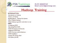 Hadoop Course Content | Hadoop Training in Hyderabad,india