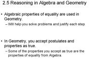 2.5 Reasoning in Algebra and Geometry