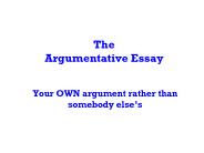 The Argumentative Essay