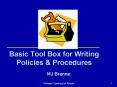 Basic Tool Box for Writing Policies PowerPoint PPT Presentation