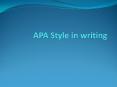 APA Style in writing PowerPoint PPT Presentation