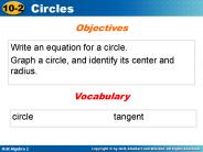 Write an equation for a circle.