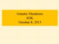Genetic Mutations SDK October 8, 2013 PowerPoint PPT Presentation