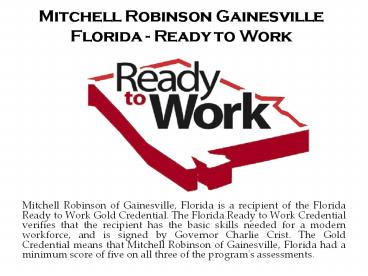 Mitchell Robinson Gainesville Florida - Ready to Work